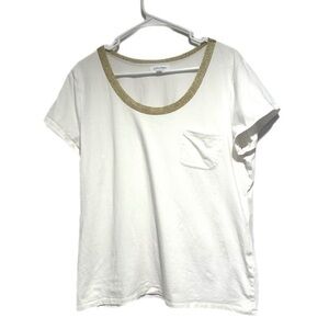 Calvin Klein White T-Shirt with Gold Trim